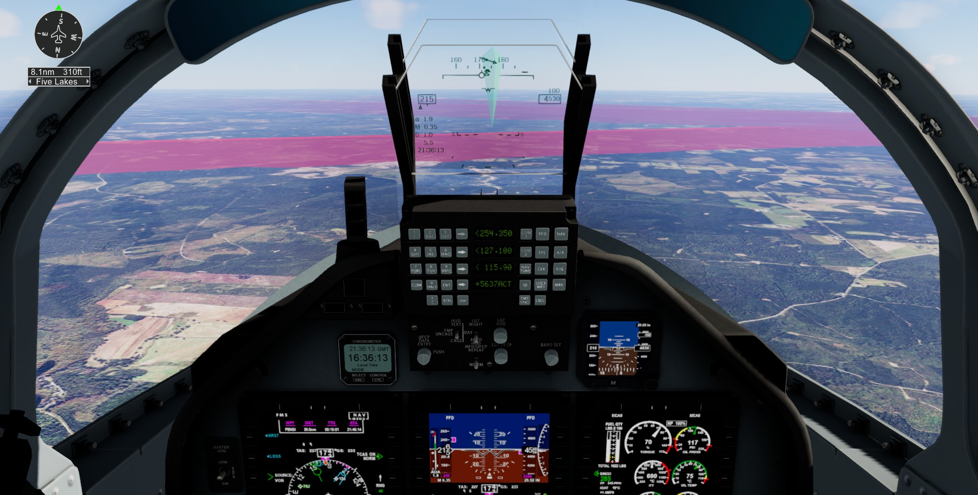 Low-level airways cockpit view